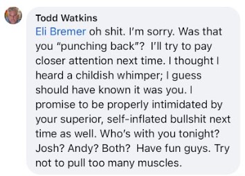 Todd Watkins Attacks Eli